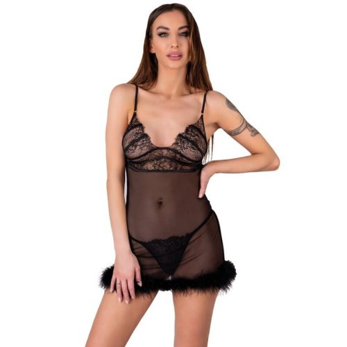 LIVCO CORSETTI FASHION - ZERUNAM SZETT BABYDOLL + FEKETE TANGA