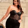 SUBBLIME - Fekete láncos felfüggesztős bodysuit L/XL
