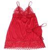 SUBBLIME - SZATÉN BABYDOLL CSIPKÉVEL PIROS L/XL