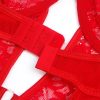 SUBBLIME - csipkés vörös harisnyatartós teddy L/XL