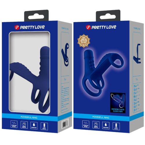 PRETTY LOVE - kék vibráló gyűrű hosszabbítóval
