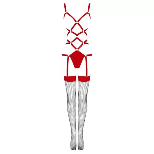 LIVCO CORSETTI FASHION - Thiara LC 20213 – érzéki piros body harisnyával