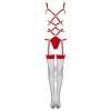 LIVCO CORSETTI FASHION – érzéki test és harisnya szett, piros L/XL