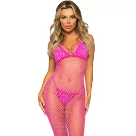 LEG AVENUE – érzéki hosszú hálóruha fukszia színben