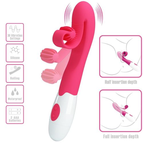ROMANCE – rózsaszín vibrátor és stimulátor 30 sebességgel