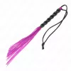 KINK – mini szilikon korbács 6 lila gyönggyel, 26 cm