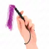 KINK – mini szilikon korbács 6 lila gyönggyel, 26 cm