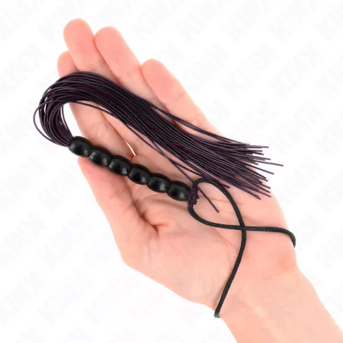 KINK – mini szilikon ostor 6 fekete gyöngyökkel