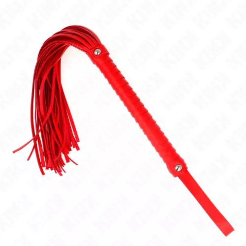 KINK – piros textúrájú markolatú korbács, 48,5 cm