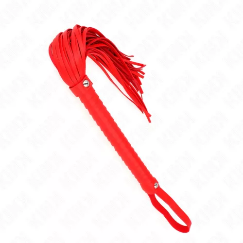 KINK – piros textúrájú markolatú korbács, 48,5 cm