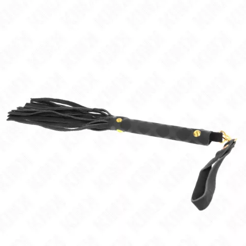 KINK – fekete bársony mini ostor, 30 cm