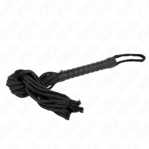 KINK – prémium fekete kötél korbács 56 cm