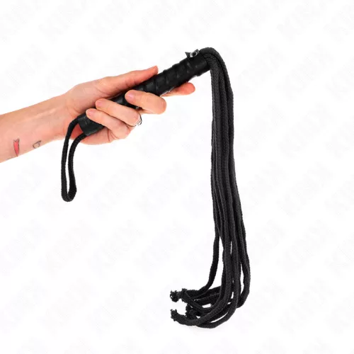 KINK – prémium fekete kötél korbács 56 cm