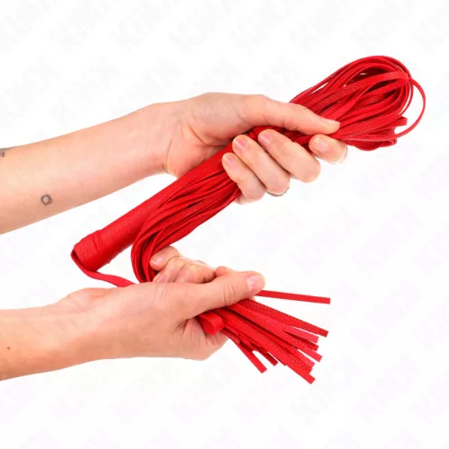 KINK – piros puha PVC korbács, 70 cm