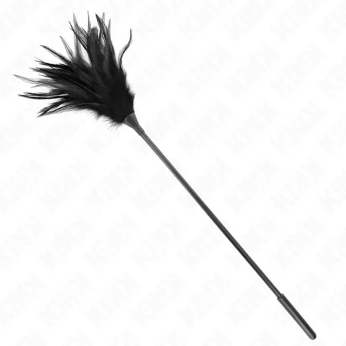KINK - érzéki fekete tollak 45 cm hosszú kényeztetéshez