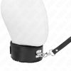 KINK - állítható fekete bőr nyaklánc, 40-48 cm szélességig