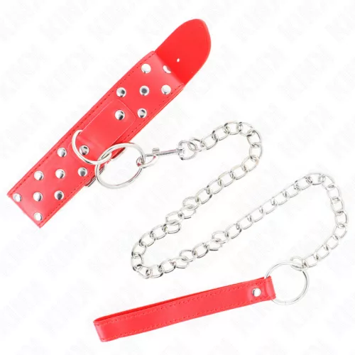 KINK - állítható nyaklánc övvel, 36-50 cm, piros