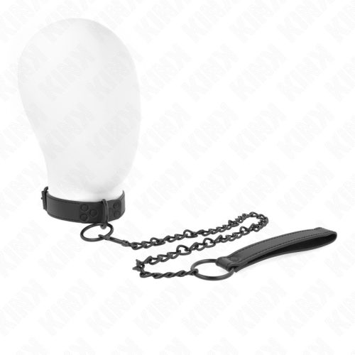 KINK - állítható nyakörv sötét pórázzal, 37-54 cm