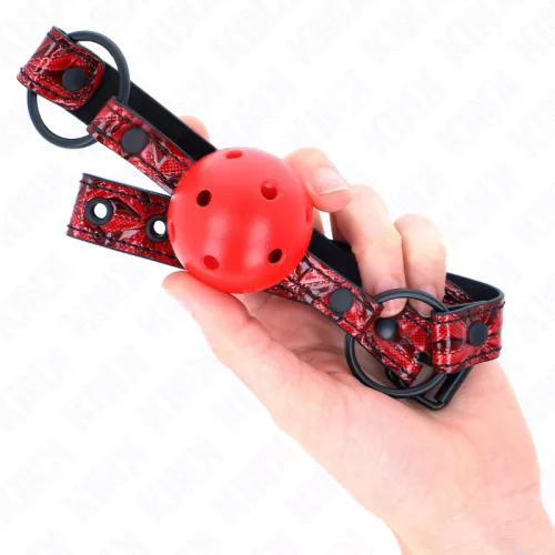 KINK - állítható 4,5 cm gumi golyó gag, 42-60 cm