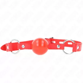 KINK - 4 cm TPE golyós szájpecek piros zárral