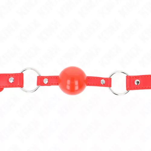 KINK - 4 cm TPE golyós szájpecek piros zárral