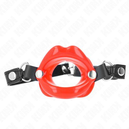 KINK - 8 cm-es gátló szájpecek állítható piros hevederrel