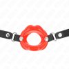 KINK - 8 cm-es gátló szájpecek állítható piros hevederrel