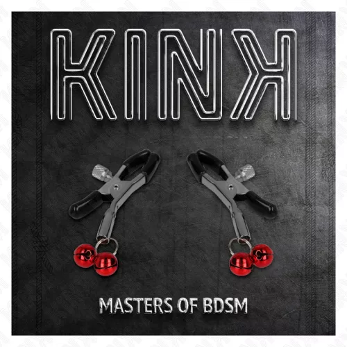 KINK - piros dupla csipeszes mellbimbó izgató 6 cm