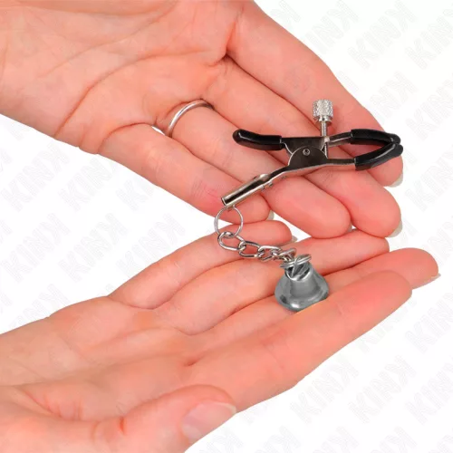 KINK - ezüst harang fülcsipesz (6 cm) - prémium érzéki kiegészítő