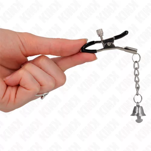 KINK - ezüst harang fülcsipesz (6 cm) - prémium érzéki kiegészítő