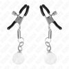 KINK – ezüst színű üveggyöngy mellbimbócsipesz 6 cm