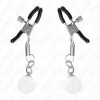 KINK – ezüst színű üveggyöngy mellbimbócsipesz 6 cm