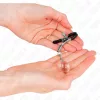 KINK – ezüst színű üveggyöngy mellbimbócsipesz 6 cm