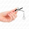 KINK – ezüst színű üveggyöngy mellbimbócsipesz 6 cm