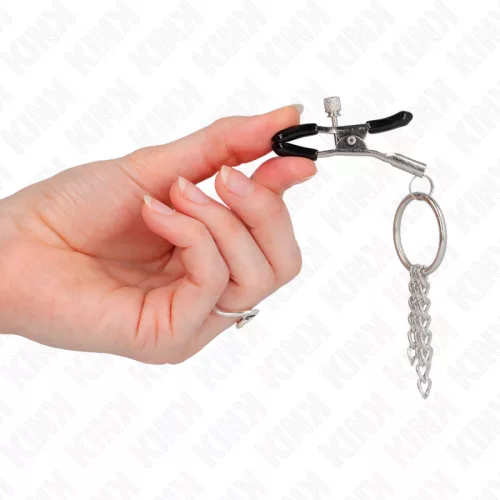 KINK – ezüst csiklócsipesz lánccal, 6 cm