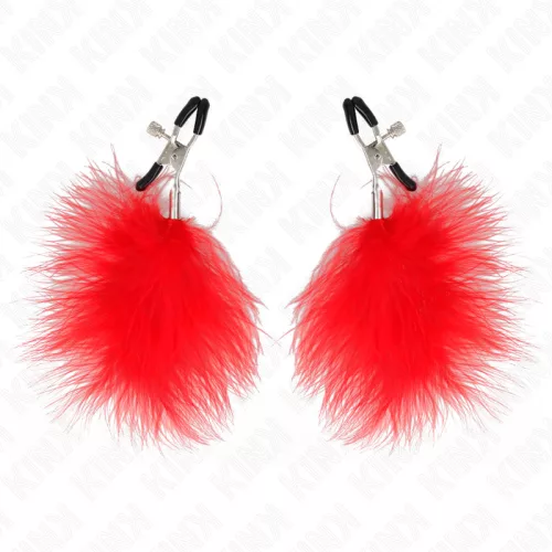 KINK - piros tollas mellbimbó klipsz 7 cm