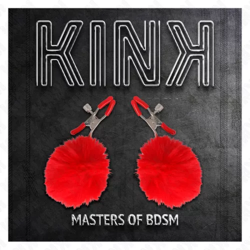 KINK – vörös műszőr ball csipesz, 6 cm, érzéki játékokhoz