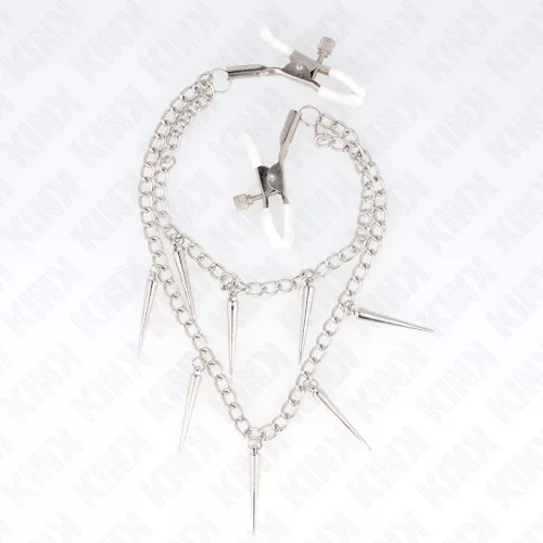 KINK - tüskés láncos mellbimbó csipesz 30 cm