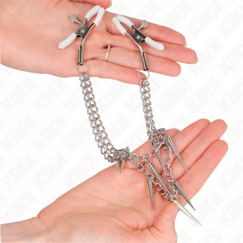 KINK - tüskés láncos mellbimbó csipesz 30 cm