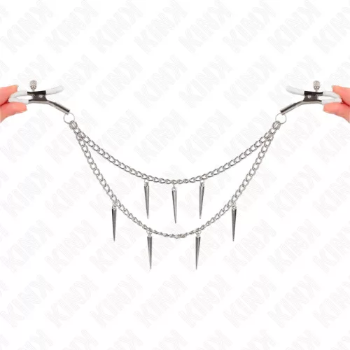 KINK - tüskés láncos mellbimbó csipesz 30 cm