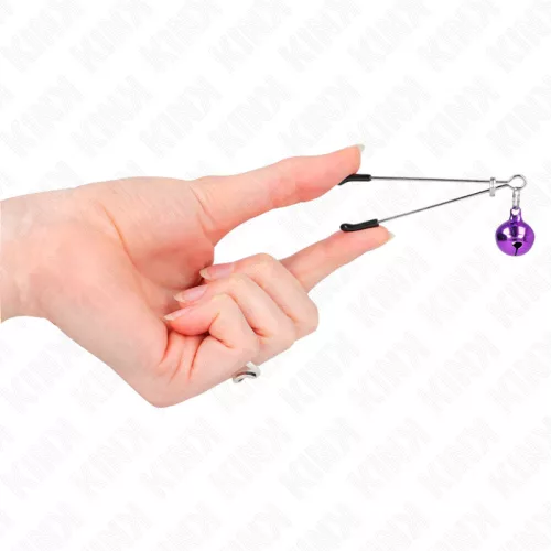 KINK - vékony gyűrűs mellbimbó csipeszek, 7 cm, lila
