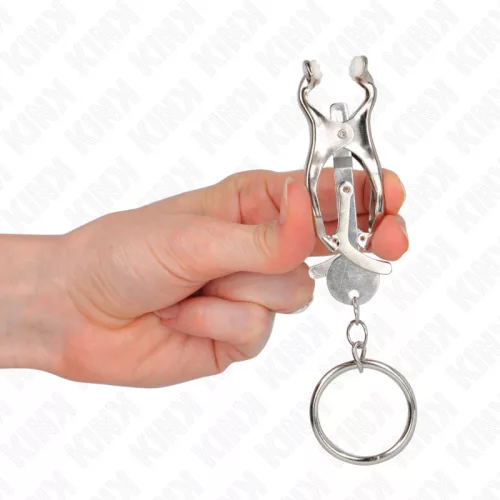 KINK - ezüst japán lóhere mellbimbó csipeszek