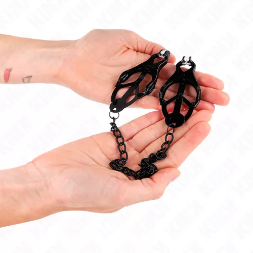 KINK - fekete, láncos japán csipkefedők 30 cm