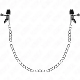 KINK – ezüst lapos láncos mellbimbócsipesz 34 cm