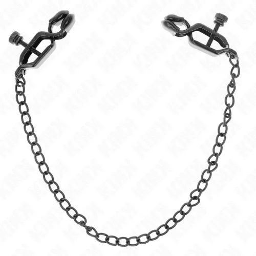 KINK – elegáns mellbimbó csipesz lánc 30 cm fekete