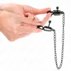KINK – elegáns mellbimbó csipesz lánc 30 cm fekete