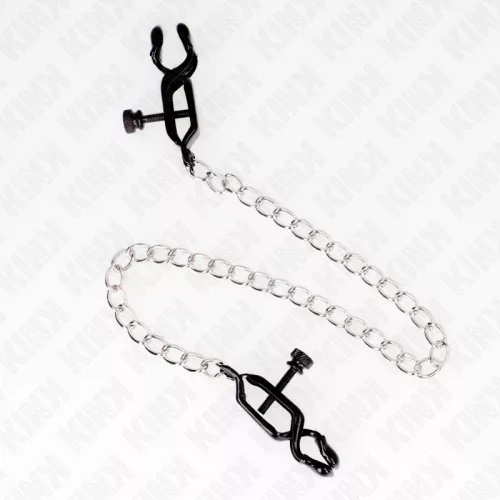 KINK - ezüst láncos mellbimbó klipsz 30 cm