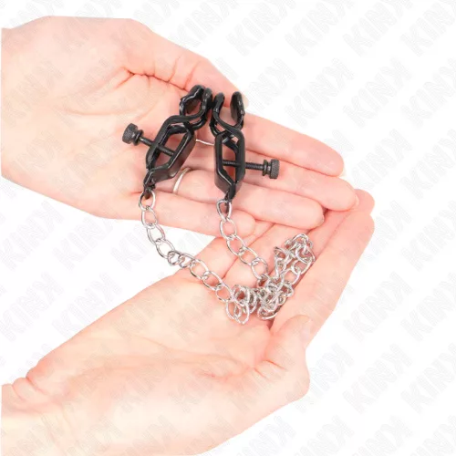 KINK - ezüst láncos mellbimbó klipsz 30 cm
