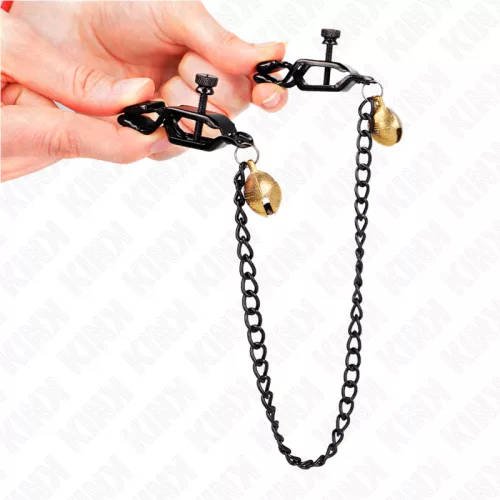 KINK - ezüst láncos mellbimbóklipsz csengővel 30 cm
