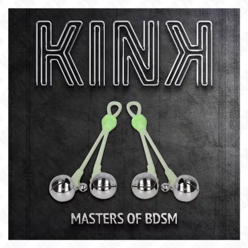 KINK - állítható zöld/szilver mellbimbócsipesz csengővel